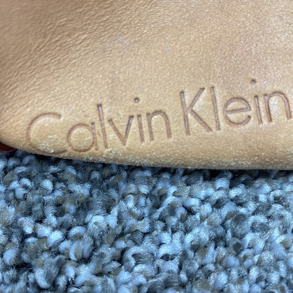 Calvin Klein Tan Leather Saddlebag Canvas Drawstring Woven Handled Bag Rare - Picture 11 of 11